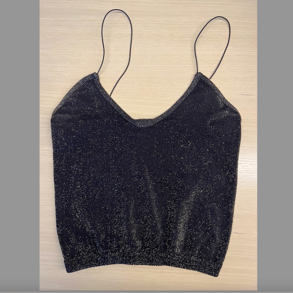 Free People Intimately black shiny  top Size XS